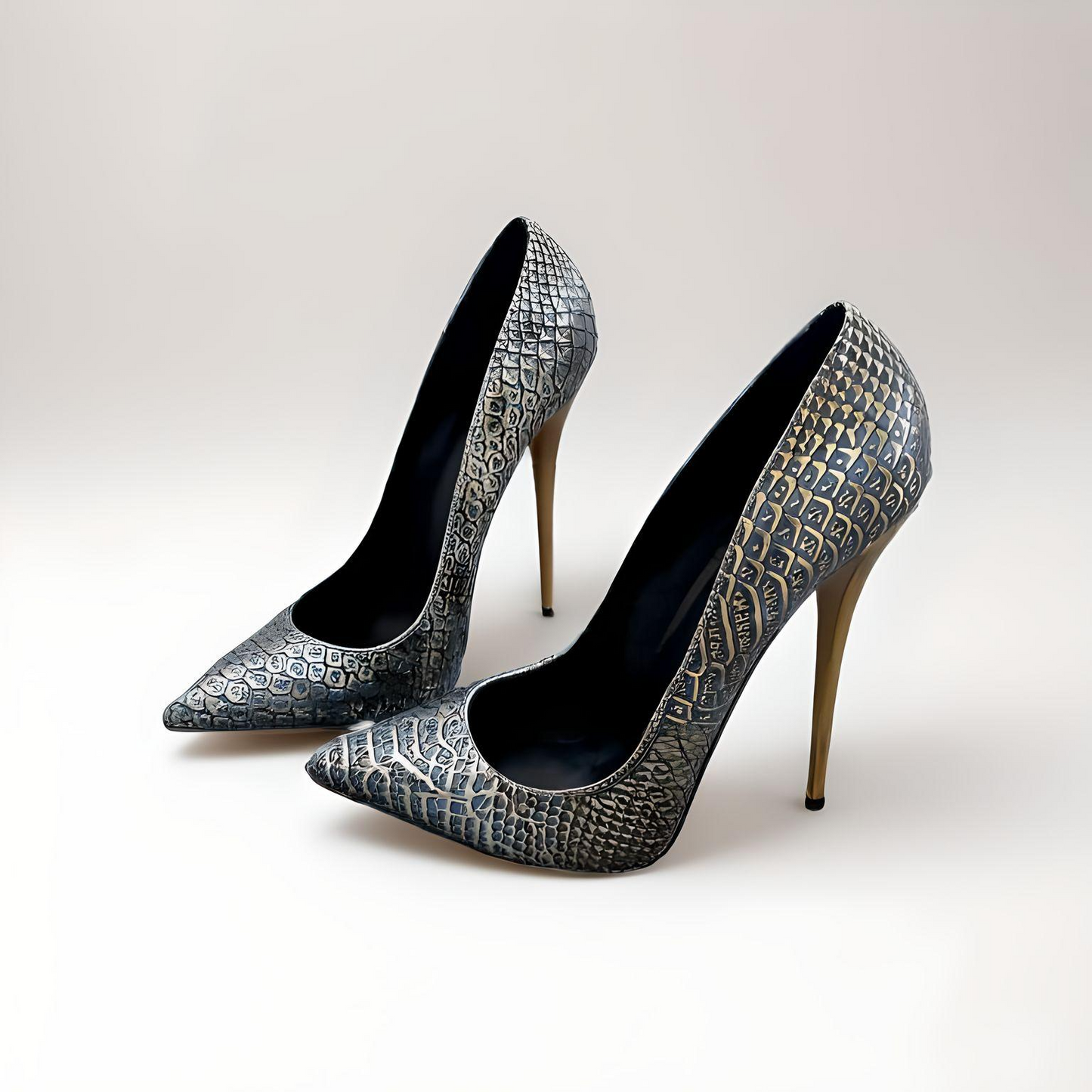 Snakeskin fetish ultra stiletto pointed pumps 16cm 6"