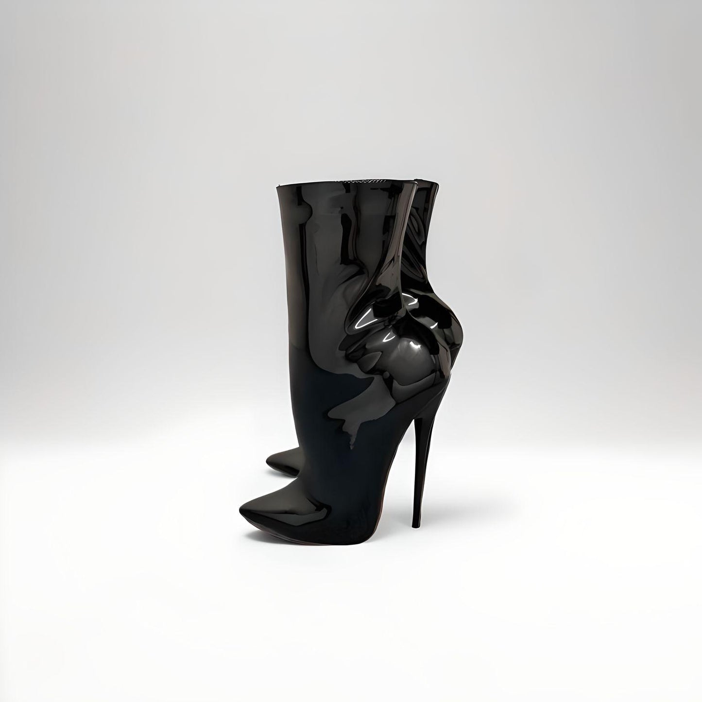 Ultra high heel stiletto patent ankle boots 16cm 6"