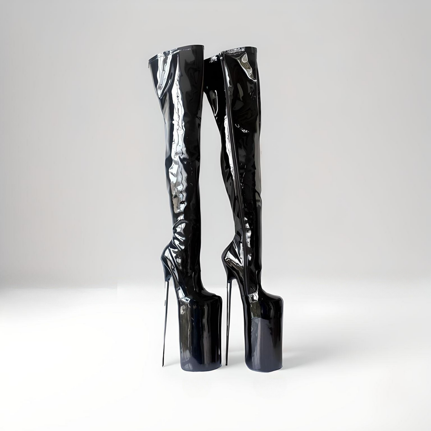 Fetish extreme metal heel crotch boots 30cm 11.8"