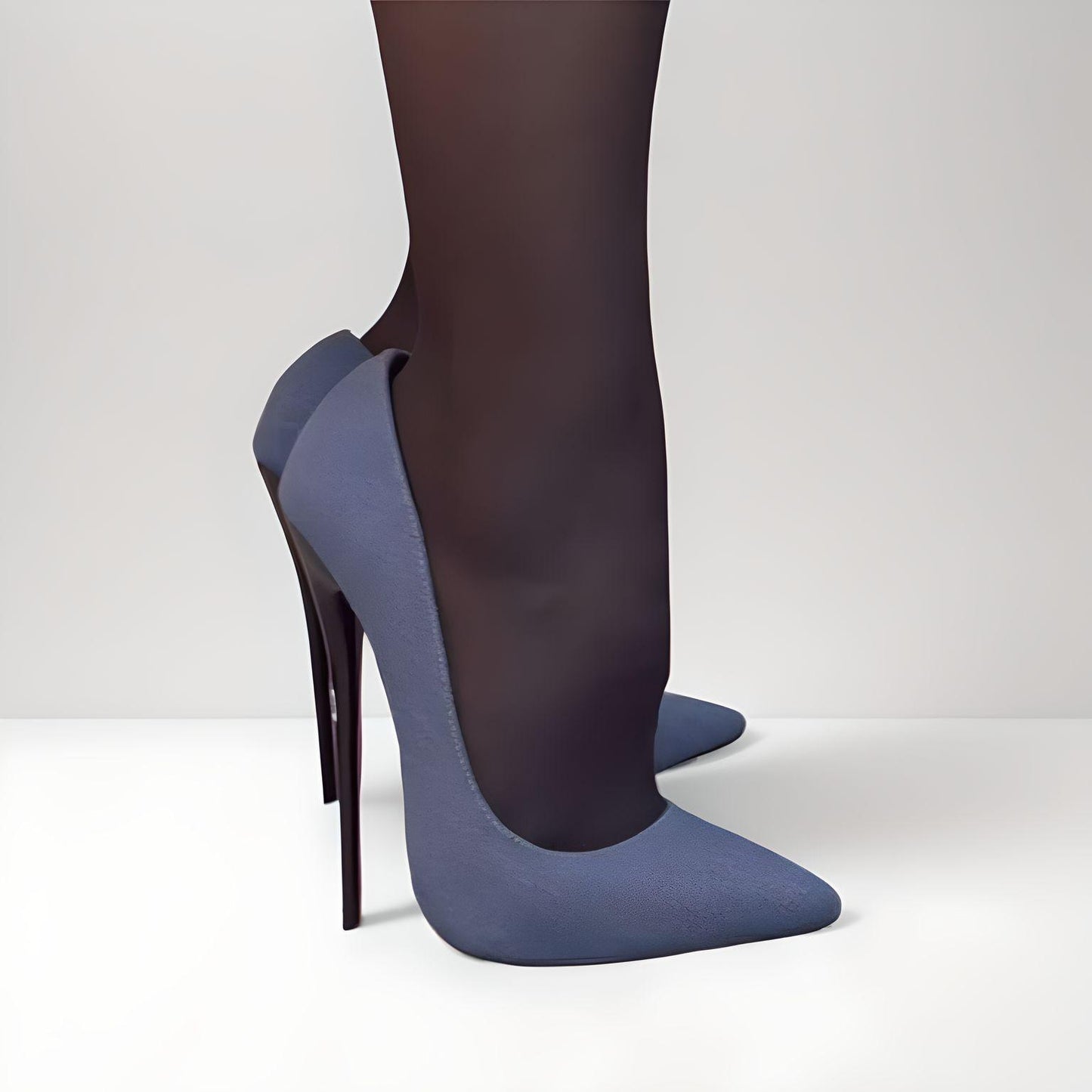 Fetisch Denim Stiletto Pumps spitz zulaufend 16cm 6"