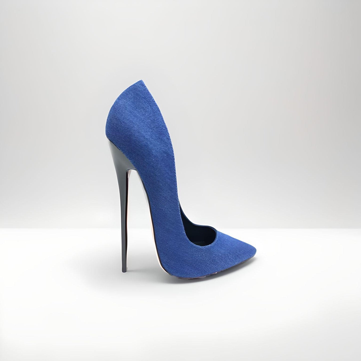 Fetisch Denim Stiletto Pumps spitz zulaufend 16cm 6"