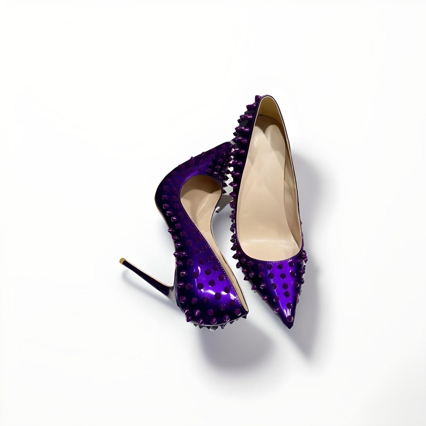 Rivet spike stiletto pumps