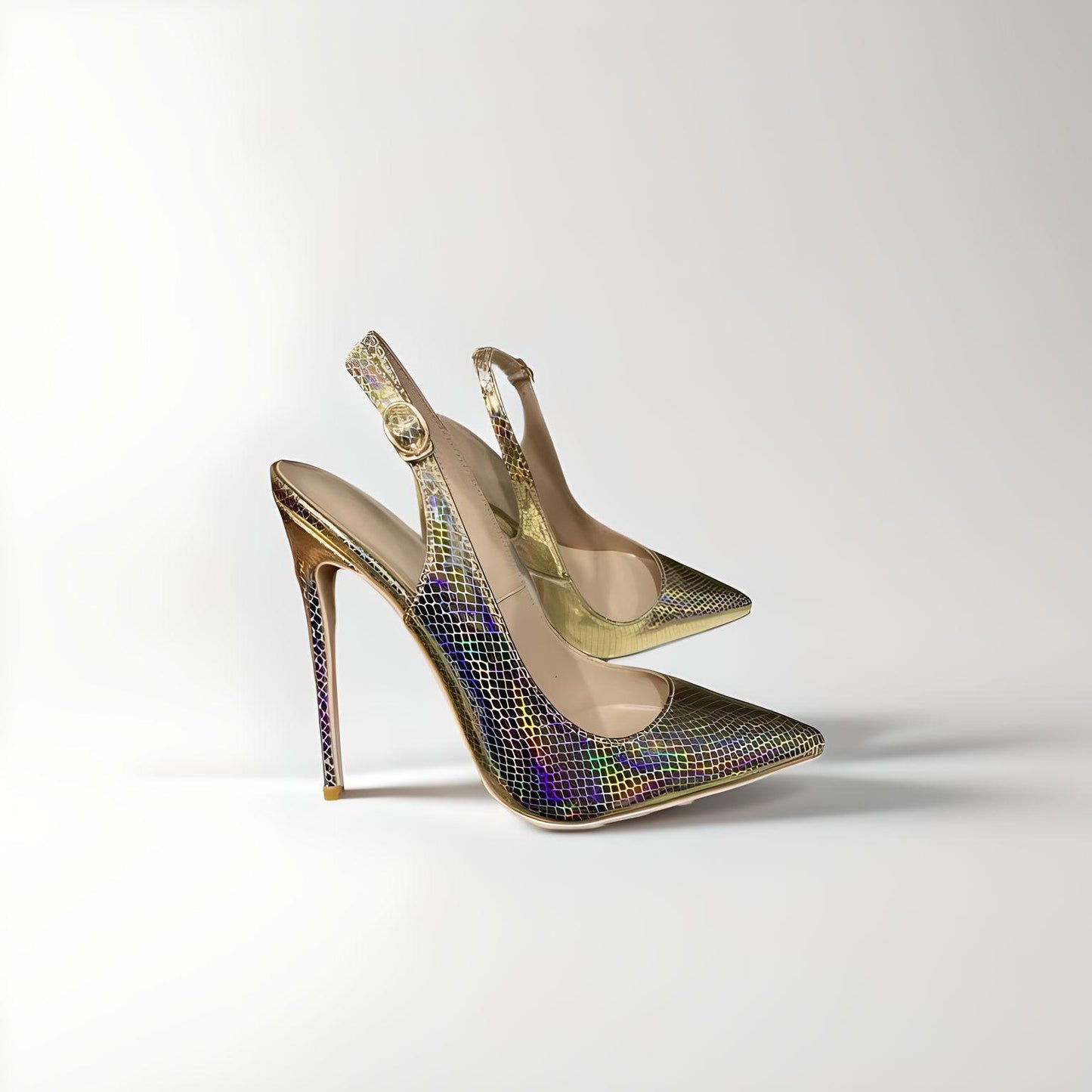 Stiletto slingback pumps