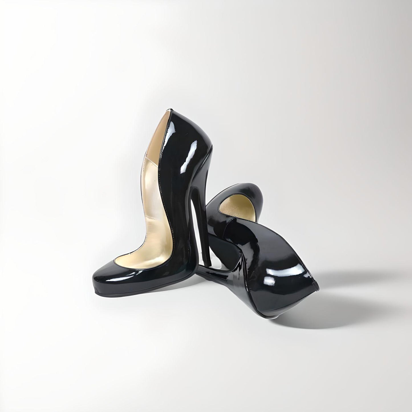 Retro real leather stiletto round toe pumps 10-16cm