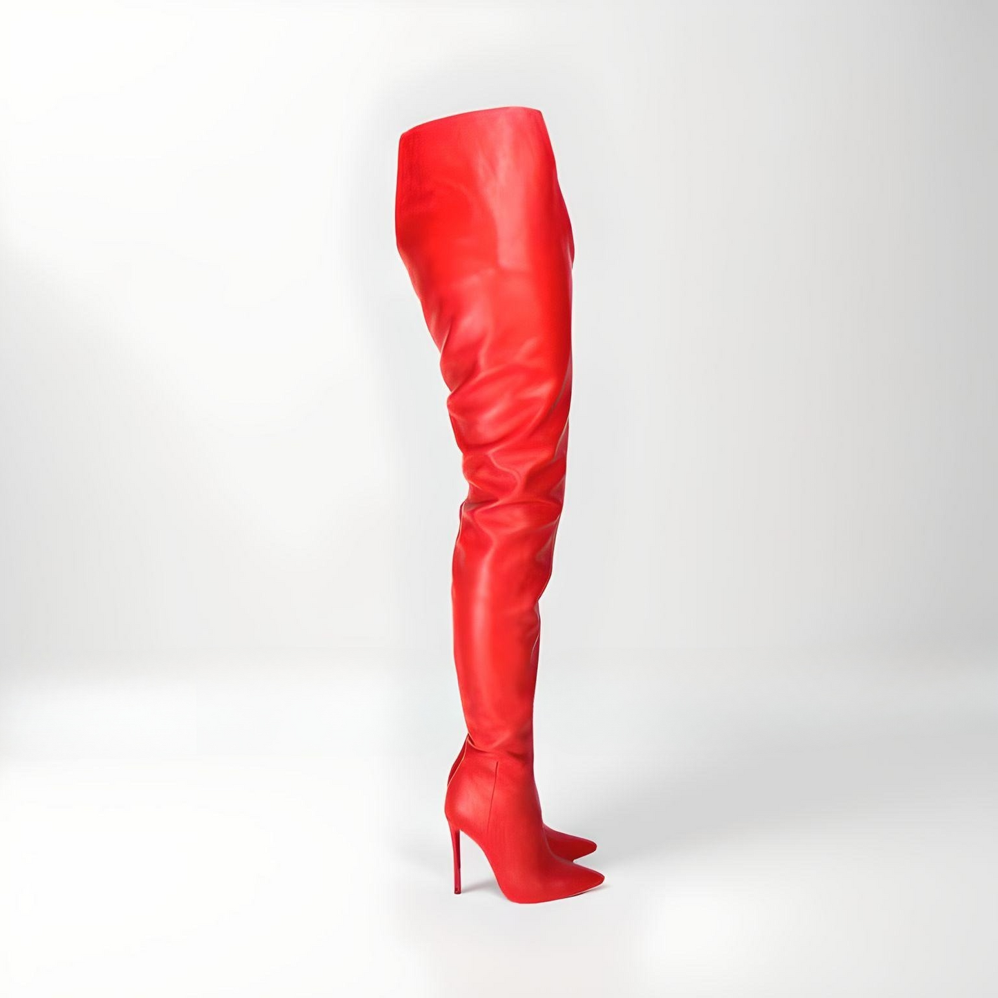 Fetisch-Stiletto-Stiefel mit höherem Außenschaft, 12 cm Absatz