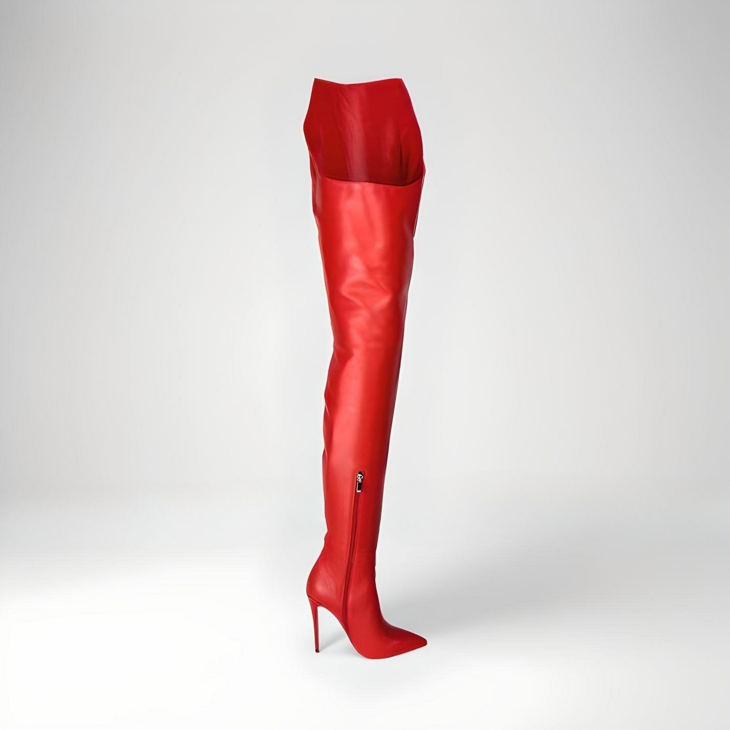 Fetisch-Stiletto-Stiefel mit höherem Außenschaft, 12 cm Absatz