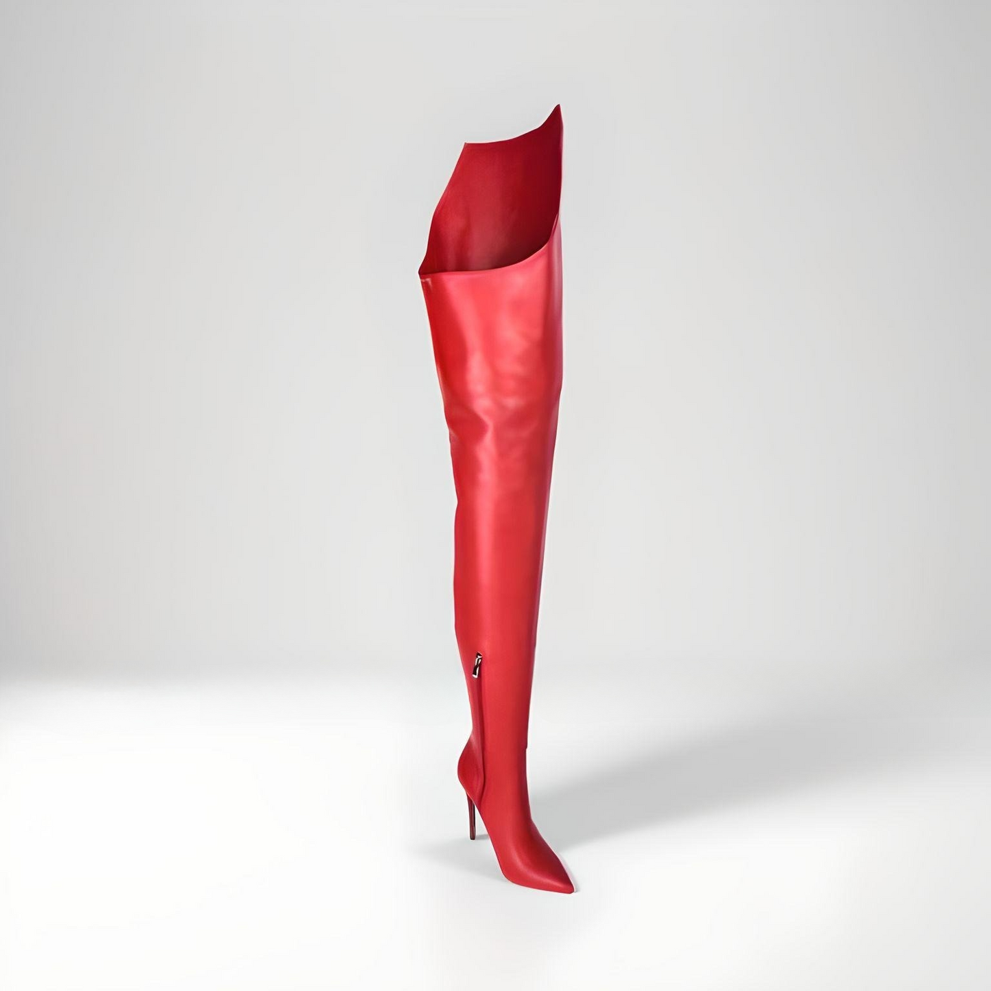 Fetisch-Stiletto-Stiefel mit höherem Außenschaft, 12 cm Absatz