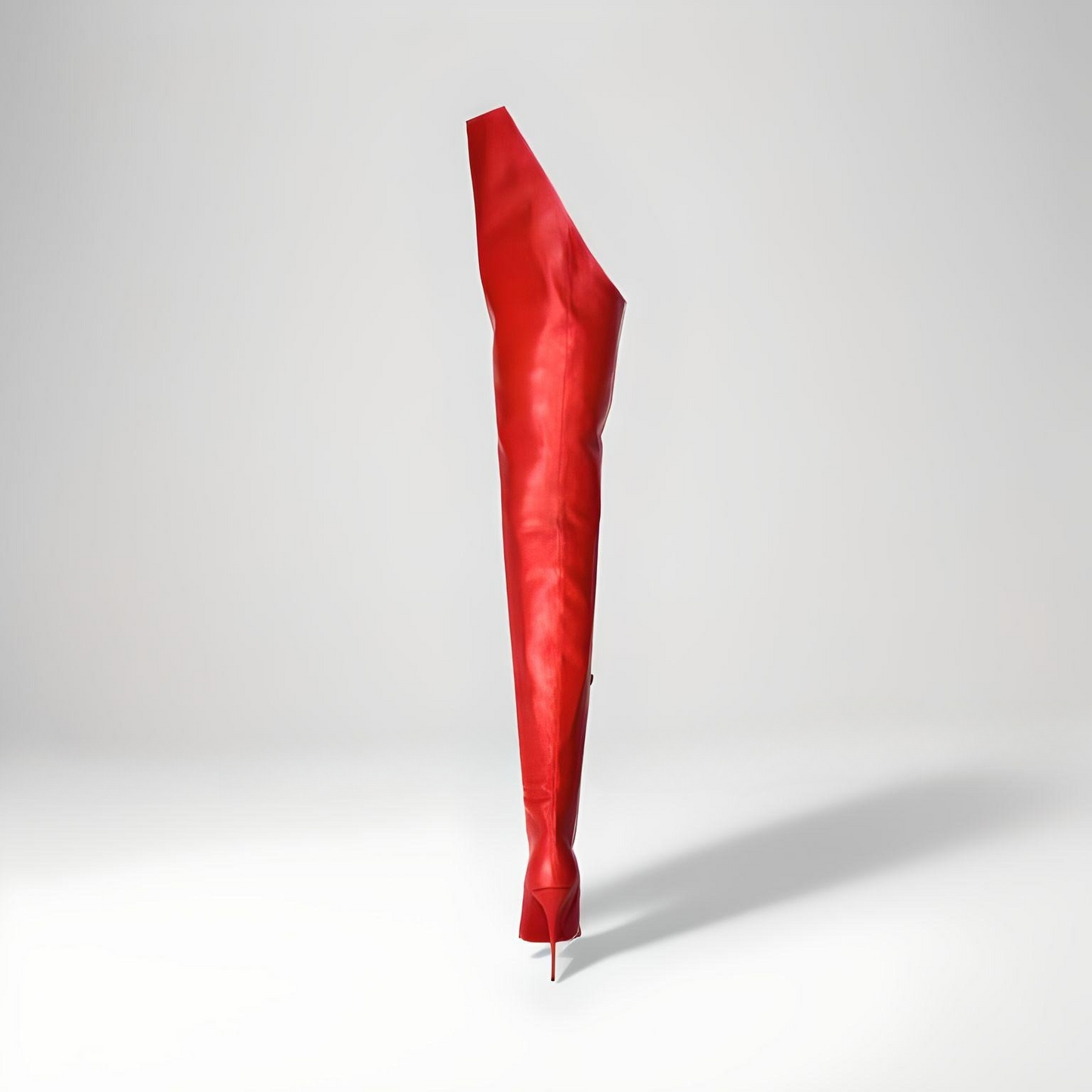 Fetisch-Stiletto-Stiefel mit höherem Außenschaft, 12 cm Absatz