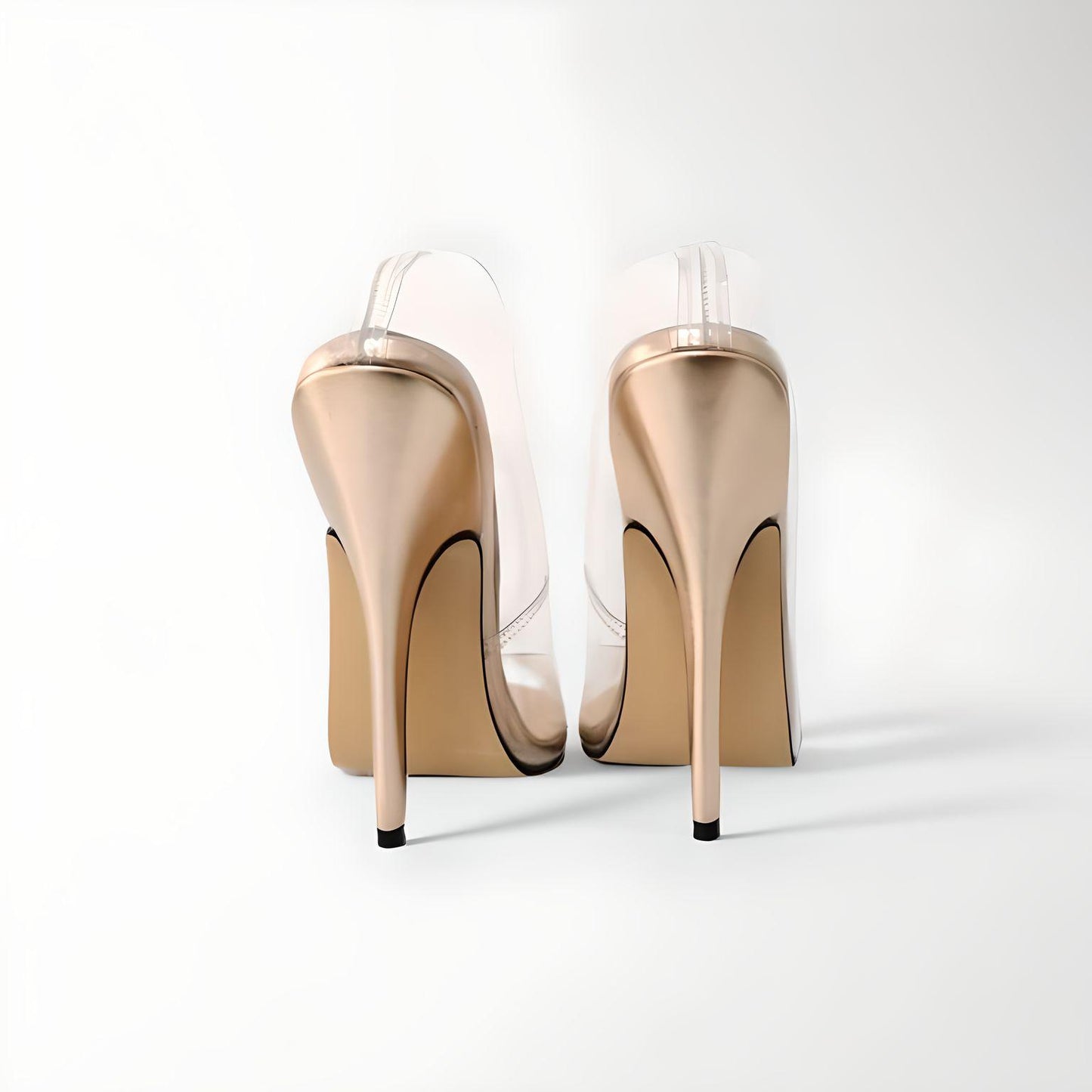 Fetish transparent stiletto pointed pumps 18cm 7"