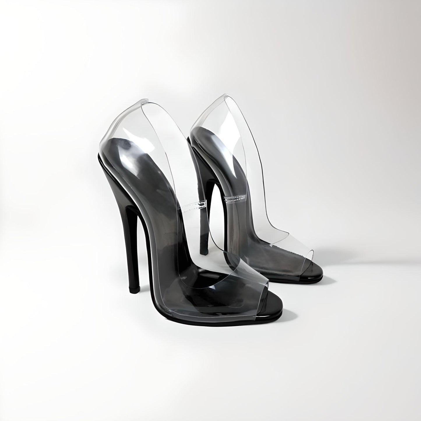 Fetish transparent stiletto pointed pumps 18cm 7"