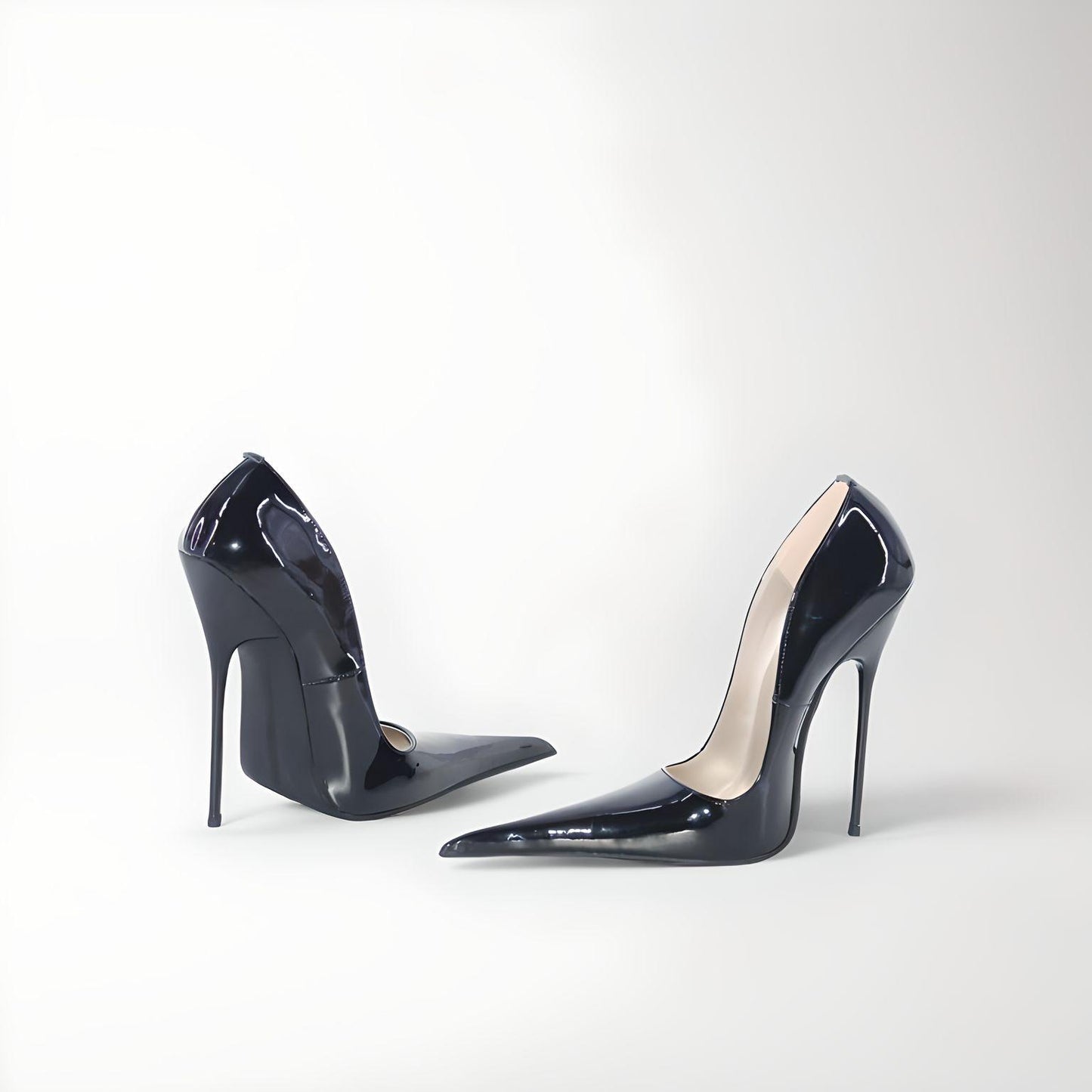 Extreme pointy toe real leather stiletto pumps 12-16cm