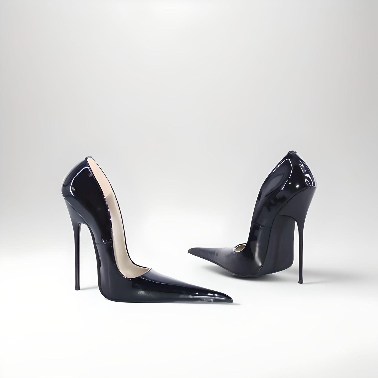 Extreme pointy toe real leather stiletto pumps 12-16cm