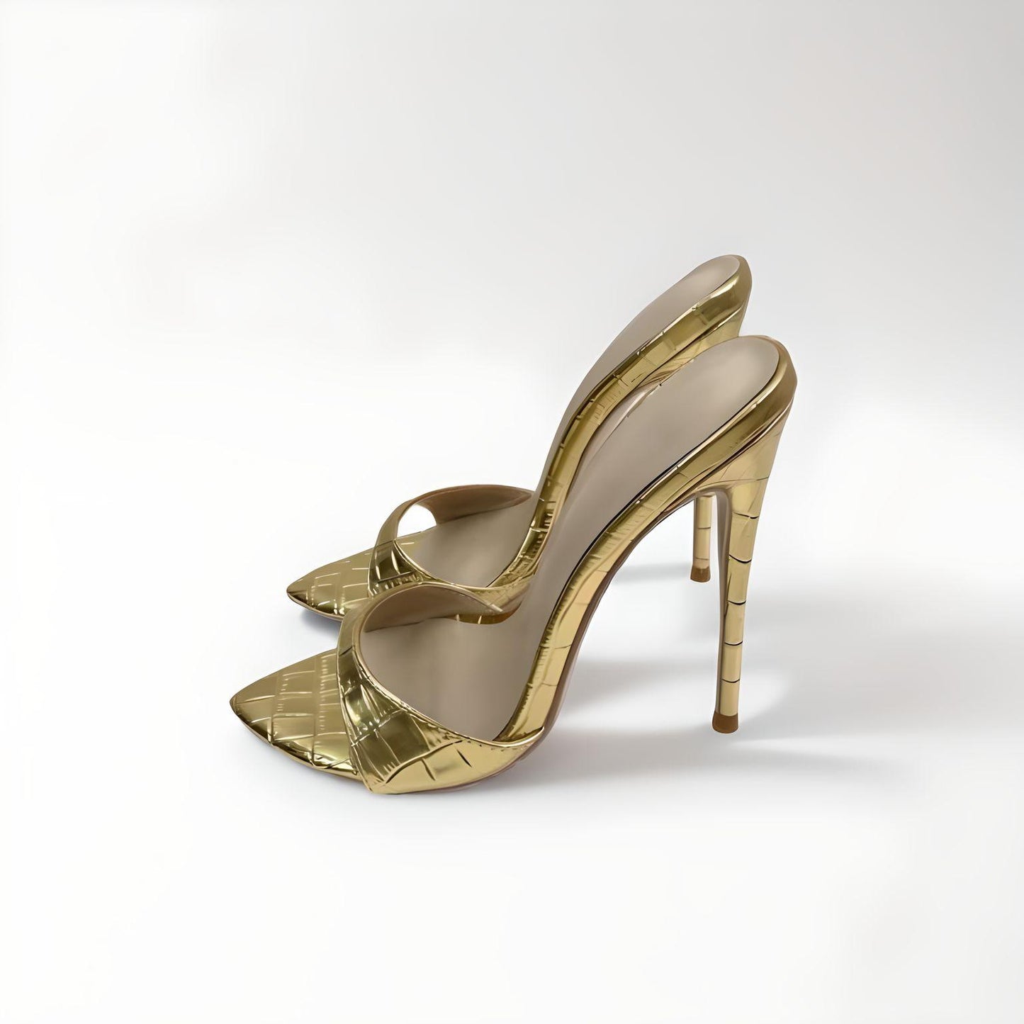 Mules peep toe stiletto noires talon 13cm 5"