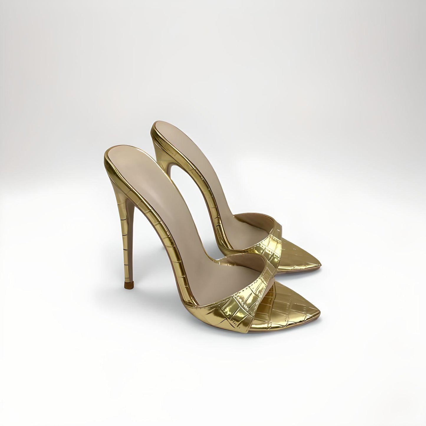 Mules peep toe stiletto noires talon 13cm 5"