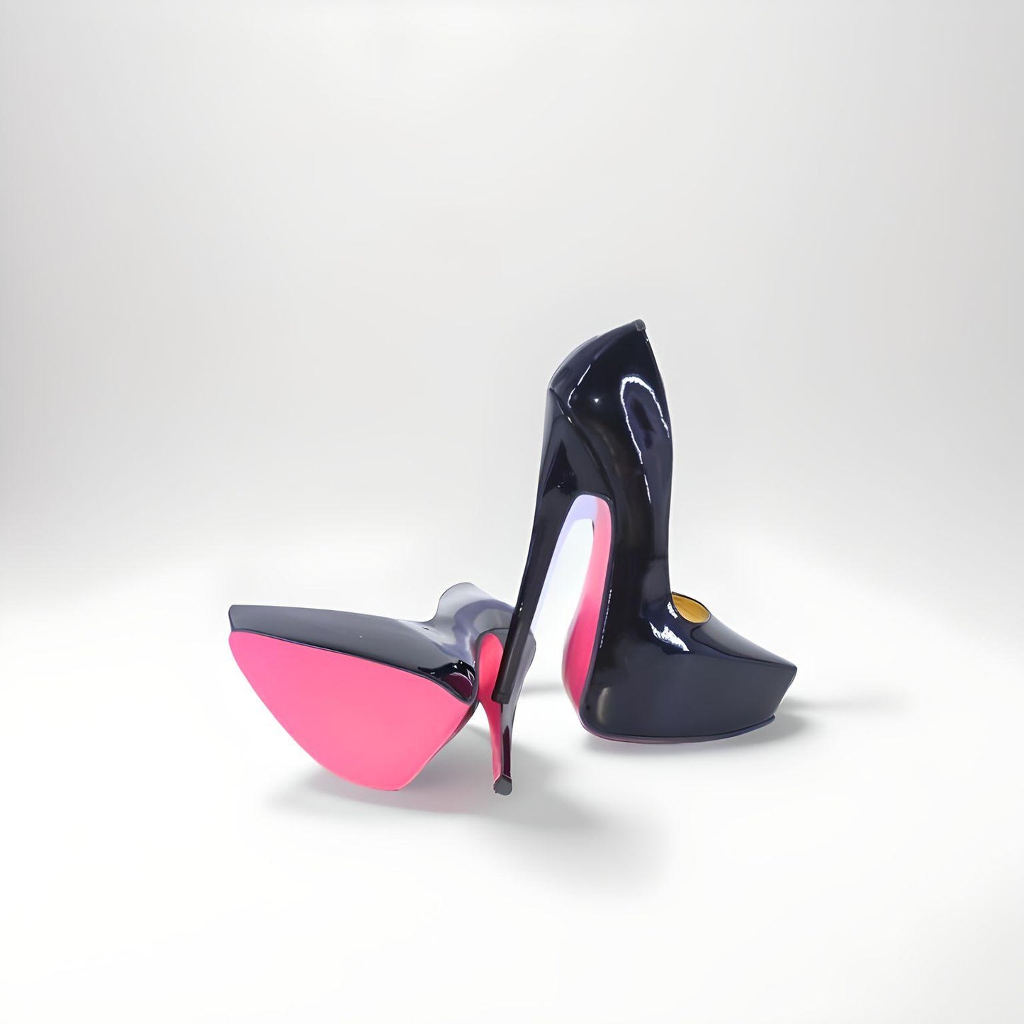 Retro real leather 15 or 20cm stiletto pumps with pink sole