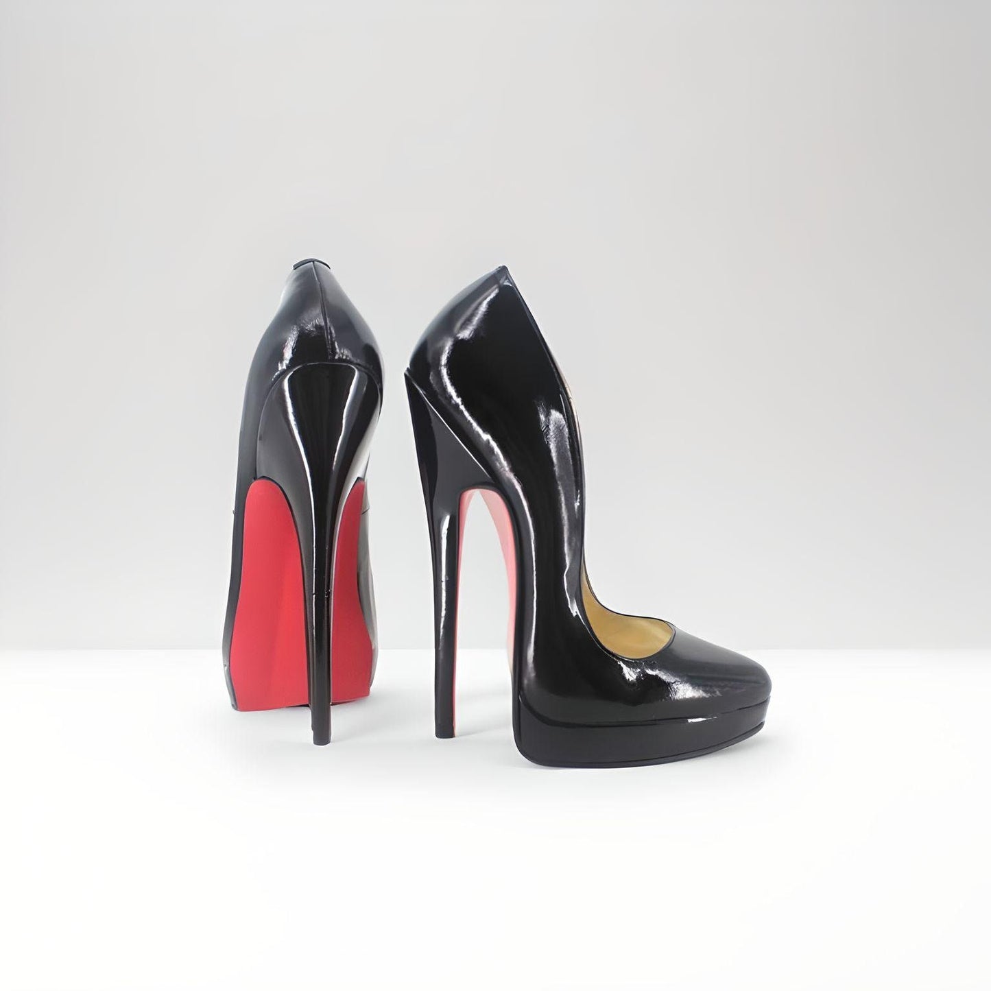 Escarpins à plateforme et talon aiguille en cuir véritable