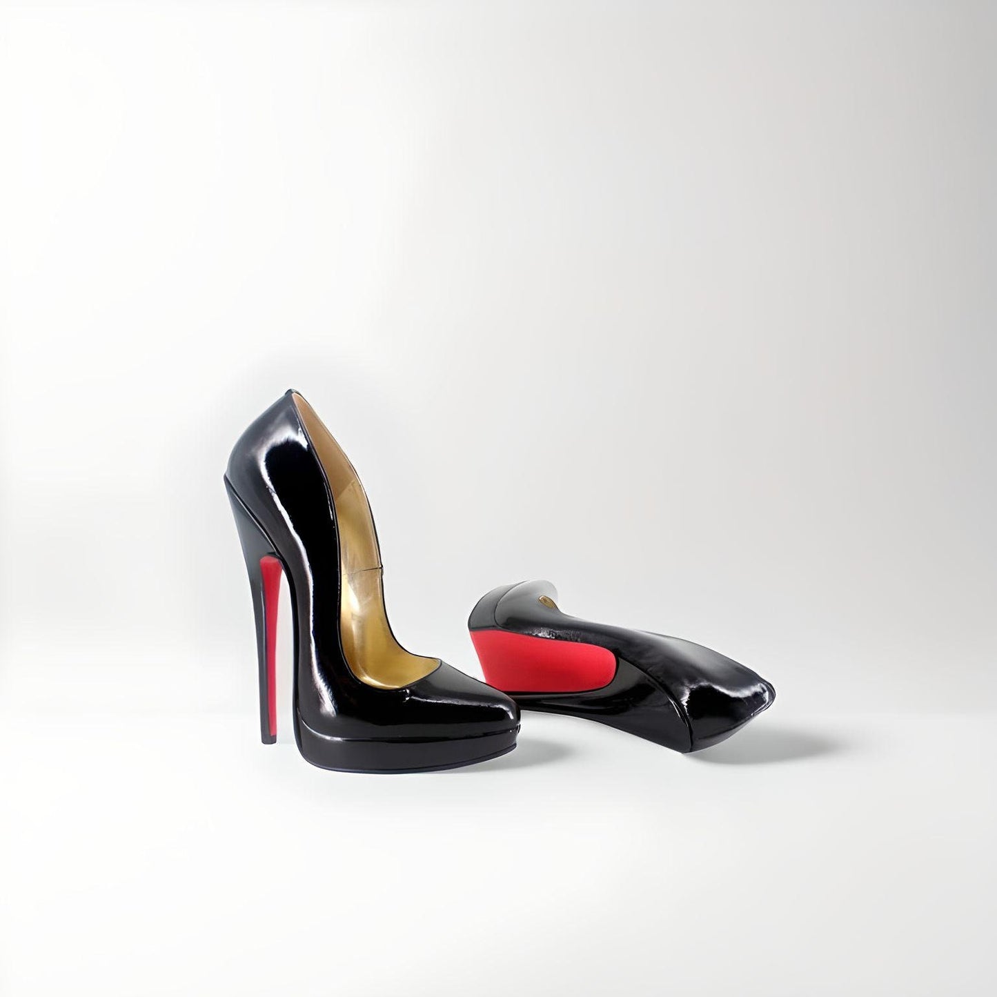 Escarpins à plateforme et talon aiguille en cuir véritable