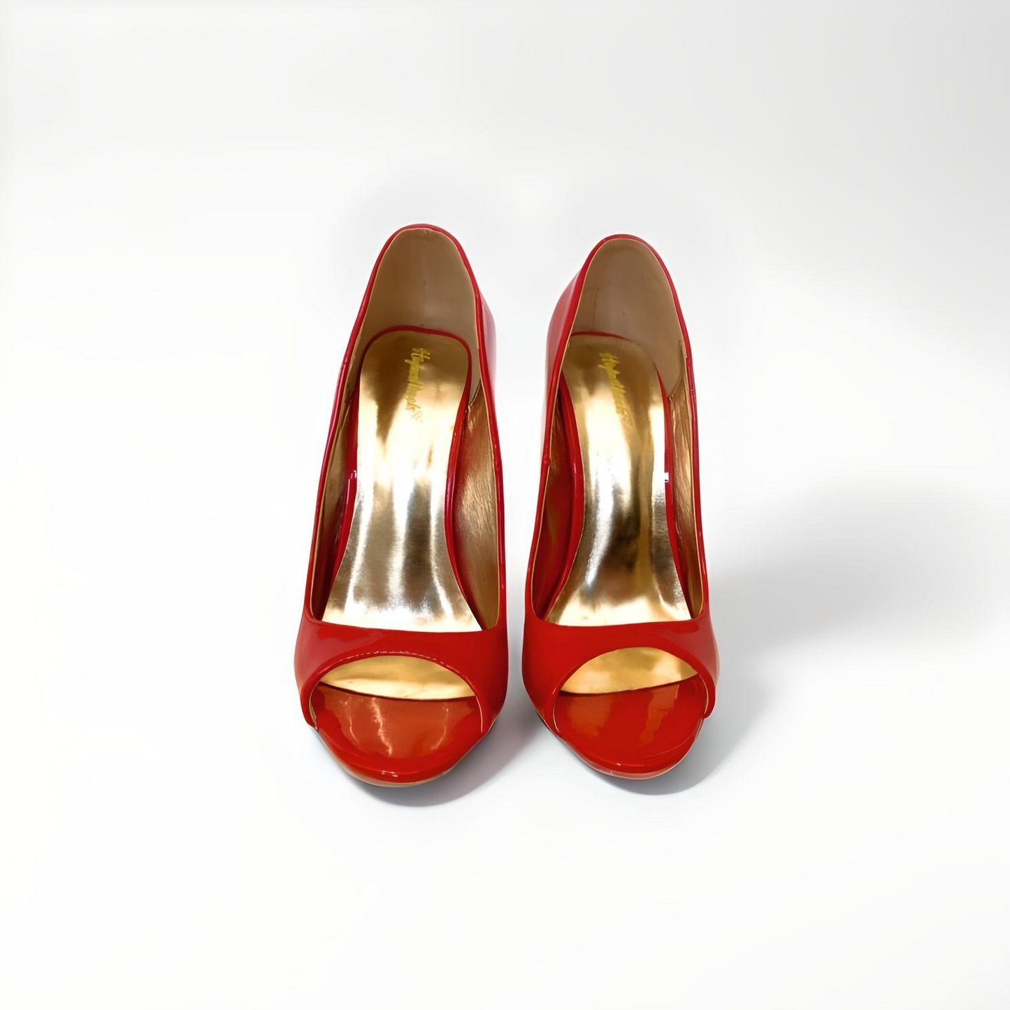 Round peep toe 14cm stiletto pumps