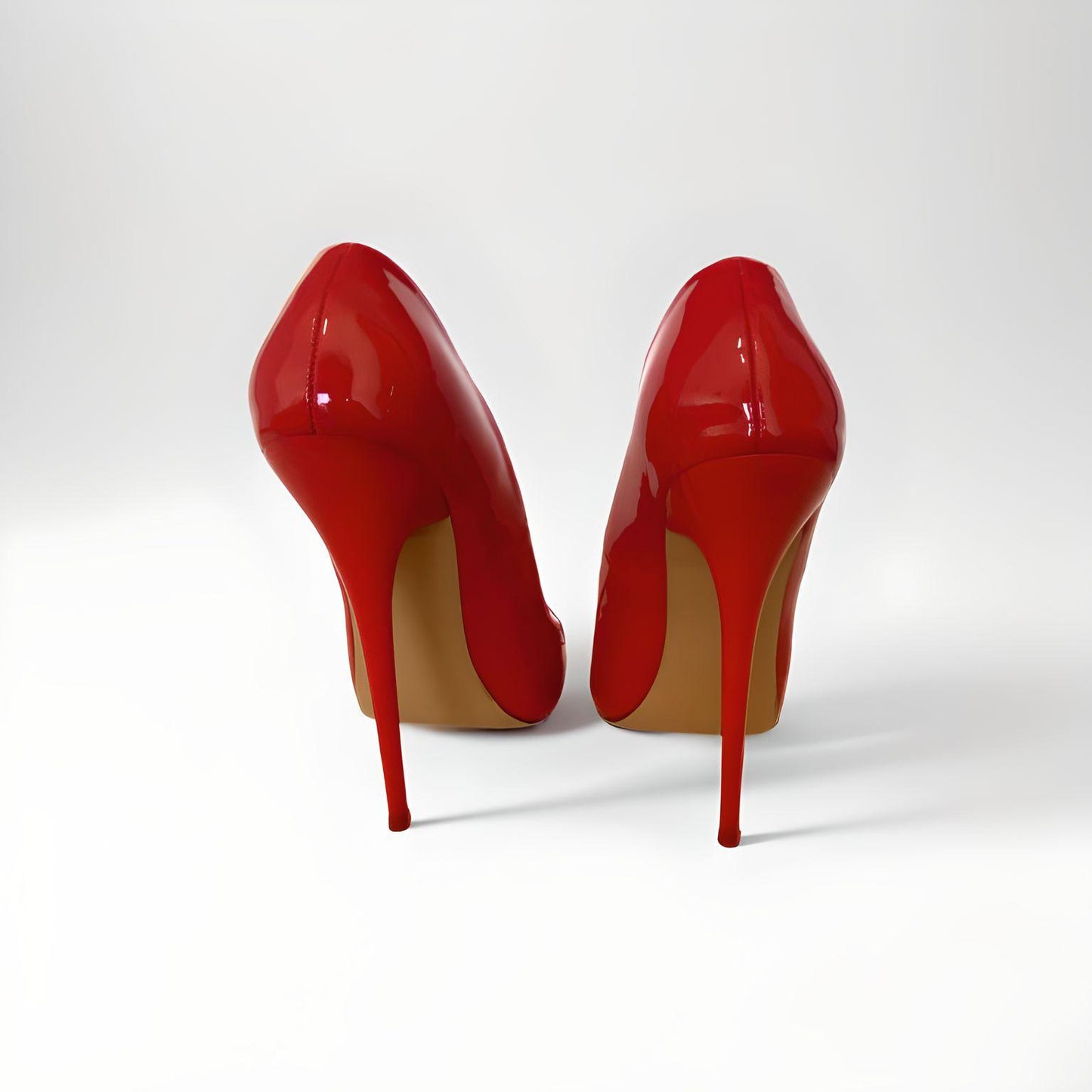 Round peep toe 14cm stiletto pumps