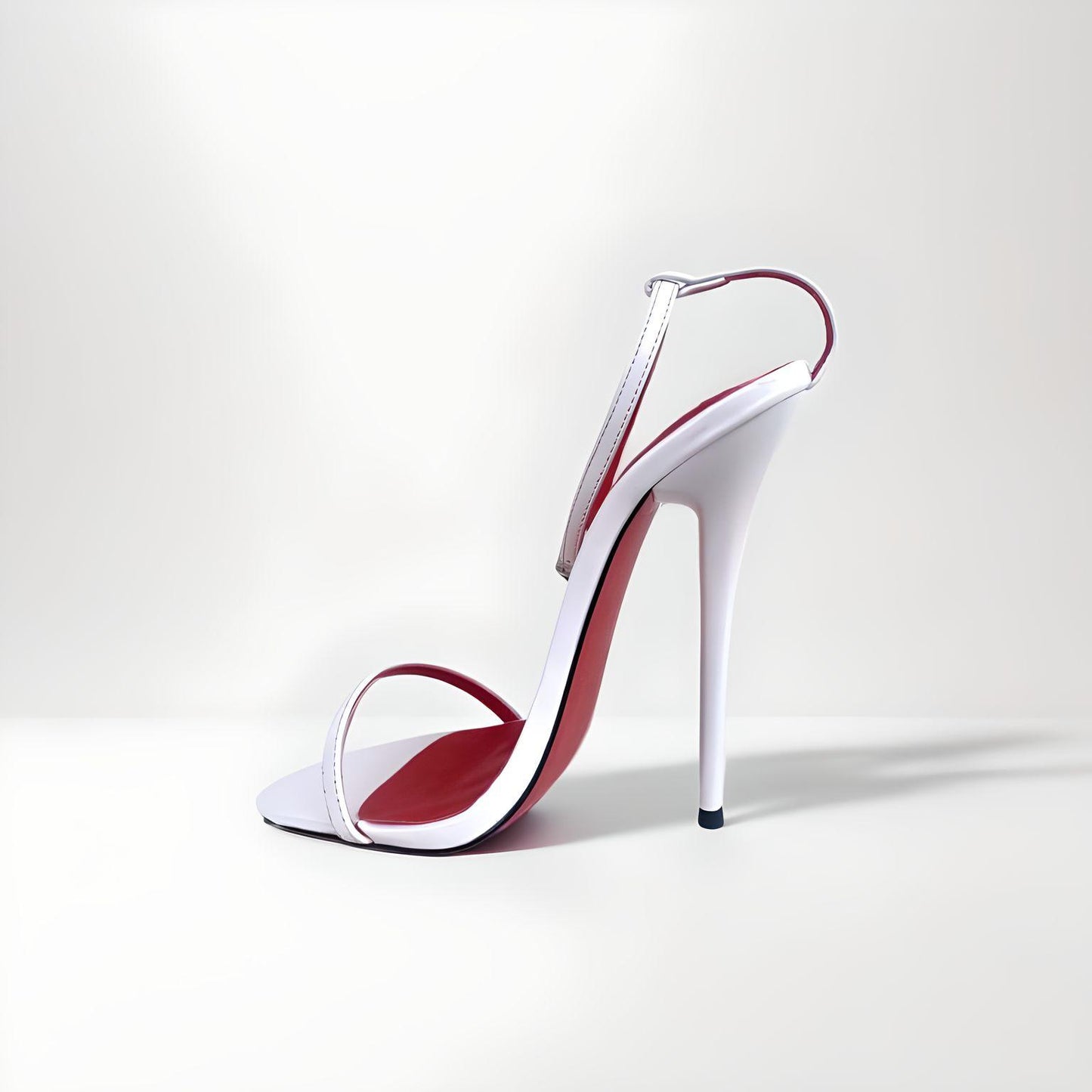 14cm high heel barely there patent sandals