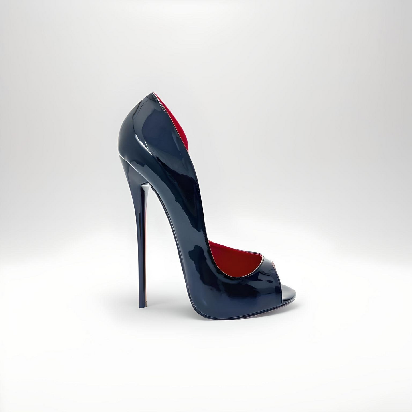 D'Orsay round peep toe 16cm stiletto pumps