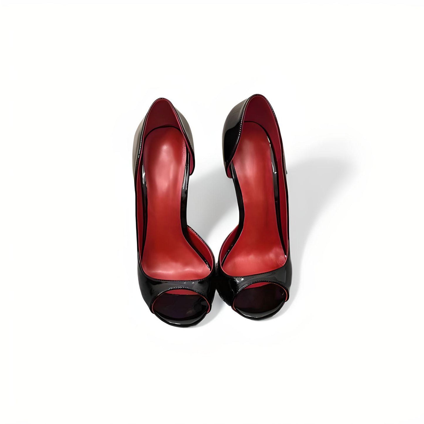 D'Orsay round peep toe 16cm stiletto pumps