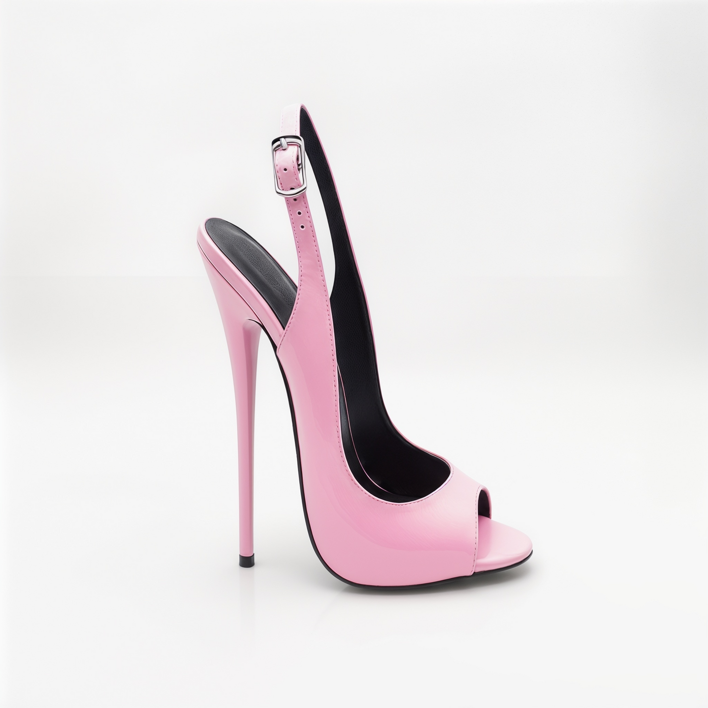 Peep toe high heel stiletto slingback pumps