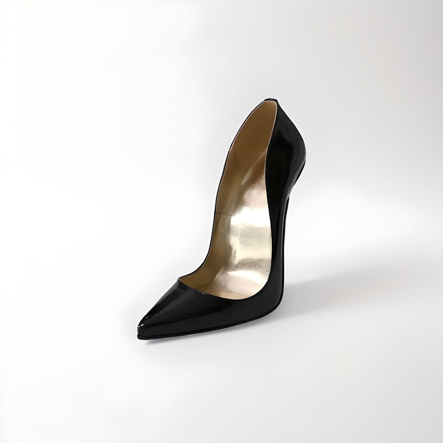 Retro pointy toe real leather pumps 10-16cm heel with low vamp