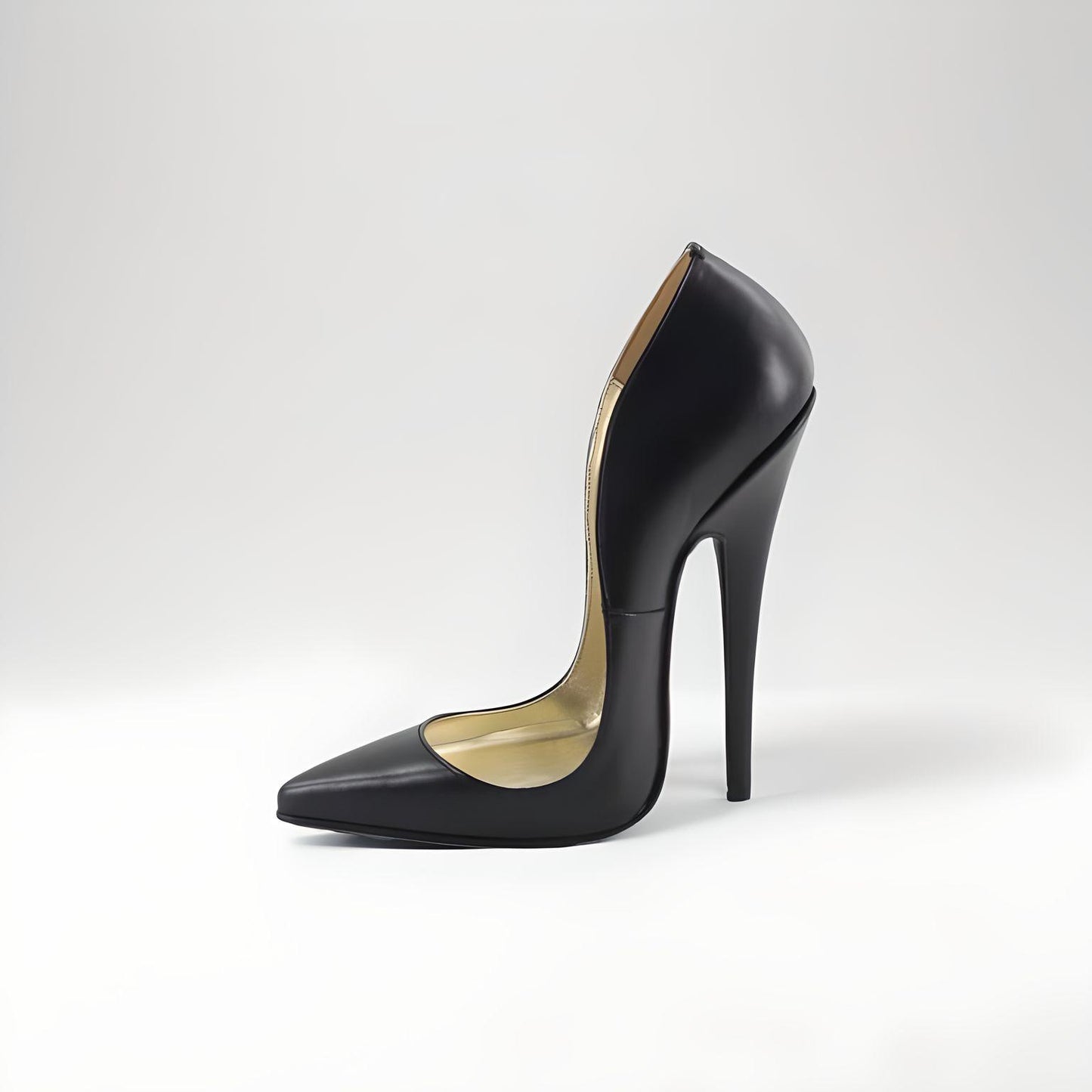 Retro pointy toe real leather pumps 10-16cm heel with low vamp