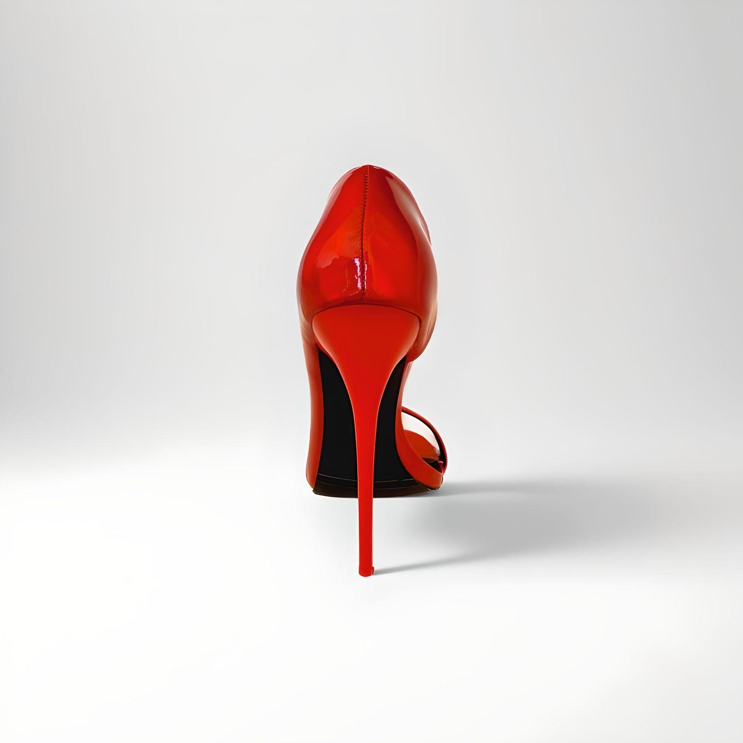 D'Orsay pearl red peep toe stiletto pumps