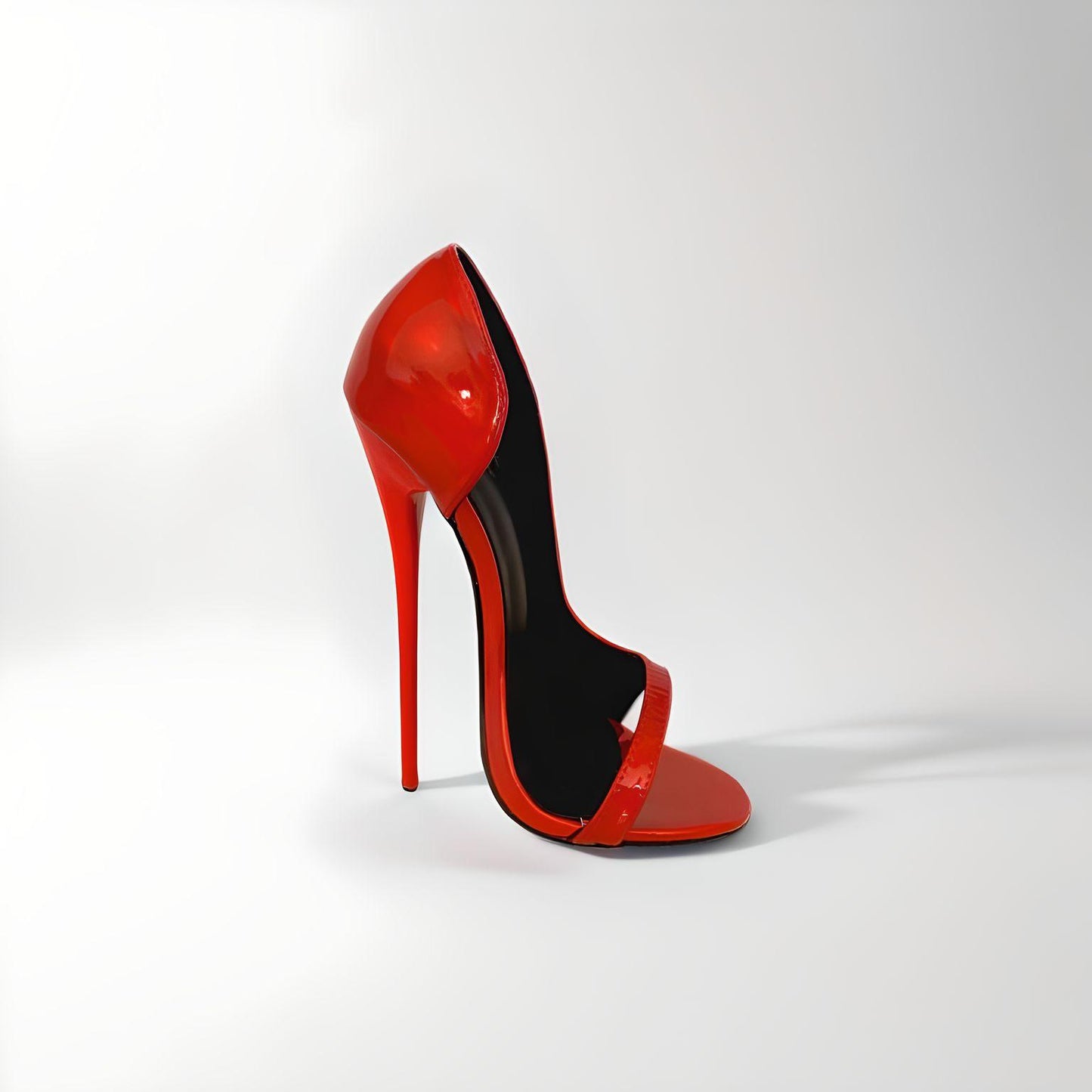 D'Orsay pearl red peep toe stiletto pumps