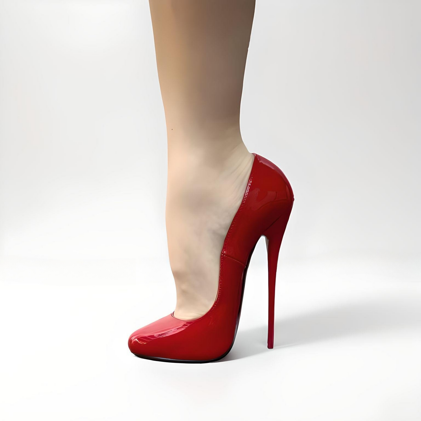 Patent round toe stiletto pointed pumps 16cm 6"