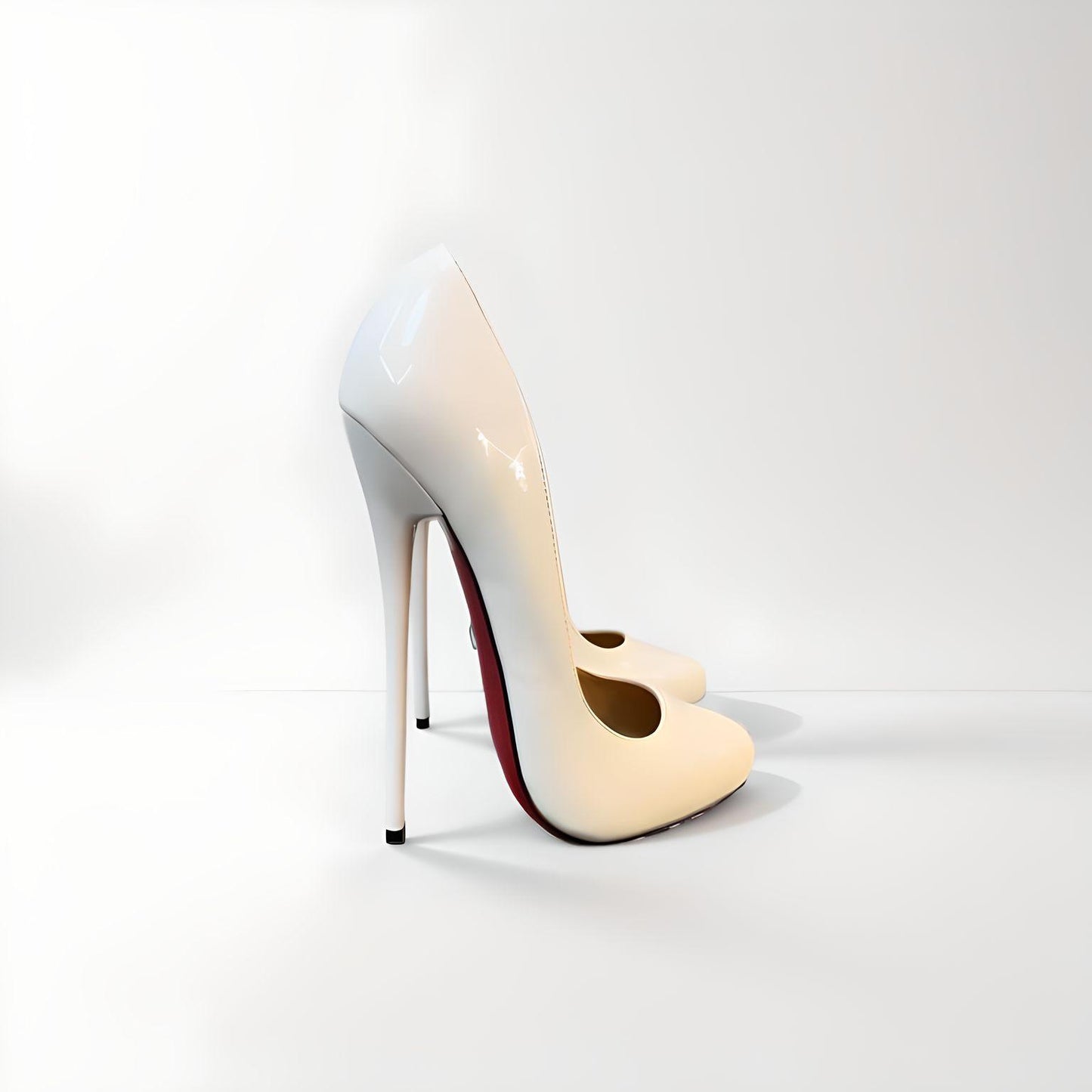 Patent round toe stiletto pointed pumps 16cm 6"