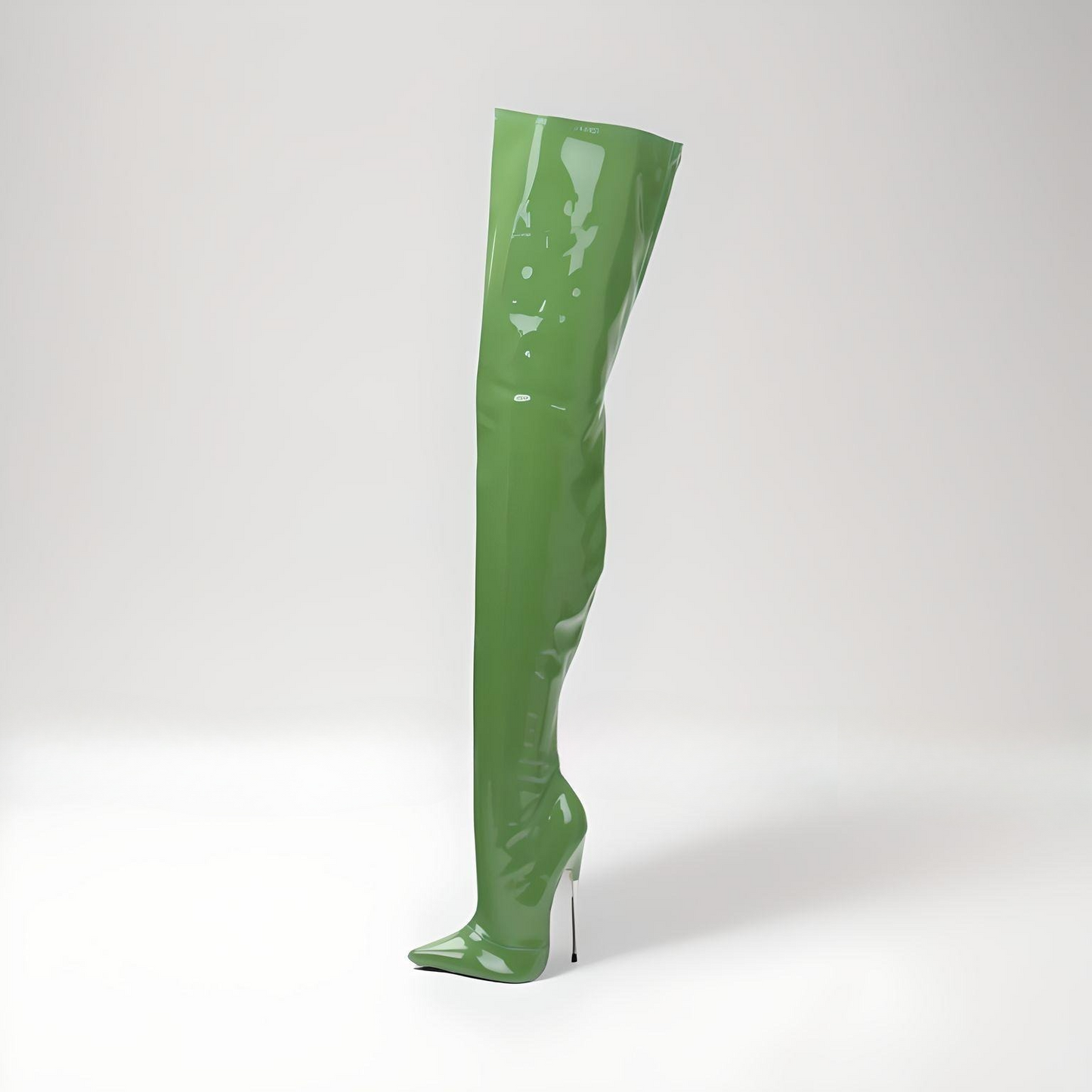 Fetish metal stiletto heel crotch boots 16-19cm