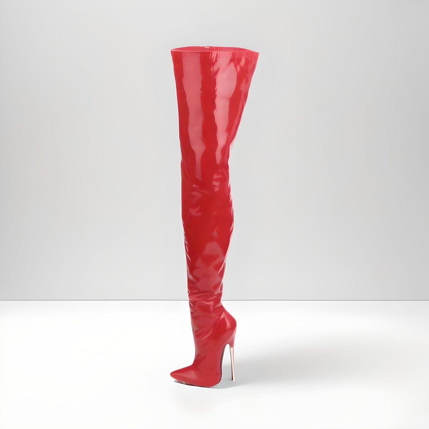 Fetish metal stiletto heel crotch boots 16-19cm