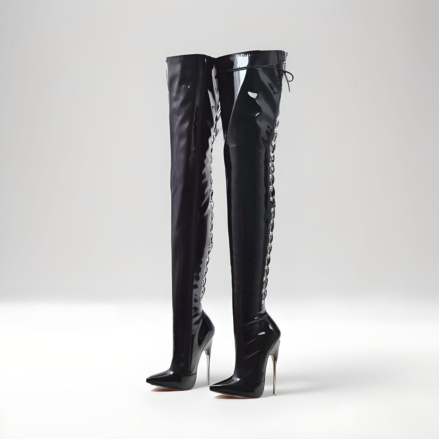 Bottes fétichistes à talons aiguilles en métal 16-19 cm