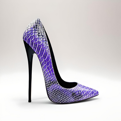 Snakeskin fetish ultra stiletto pointed pumps 16cm 6"