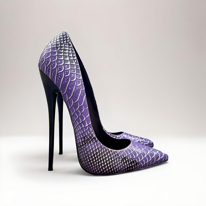 Snakeskin fetish ultra stiletto pointed pumps 16cm 6"