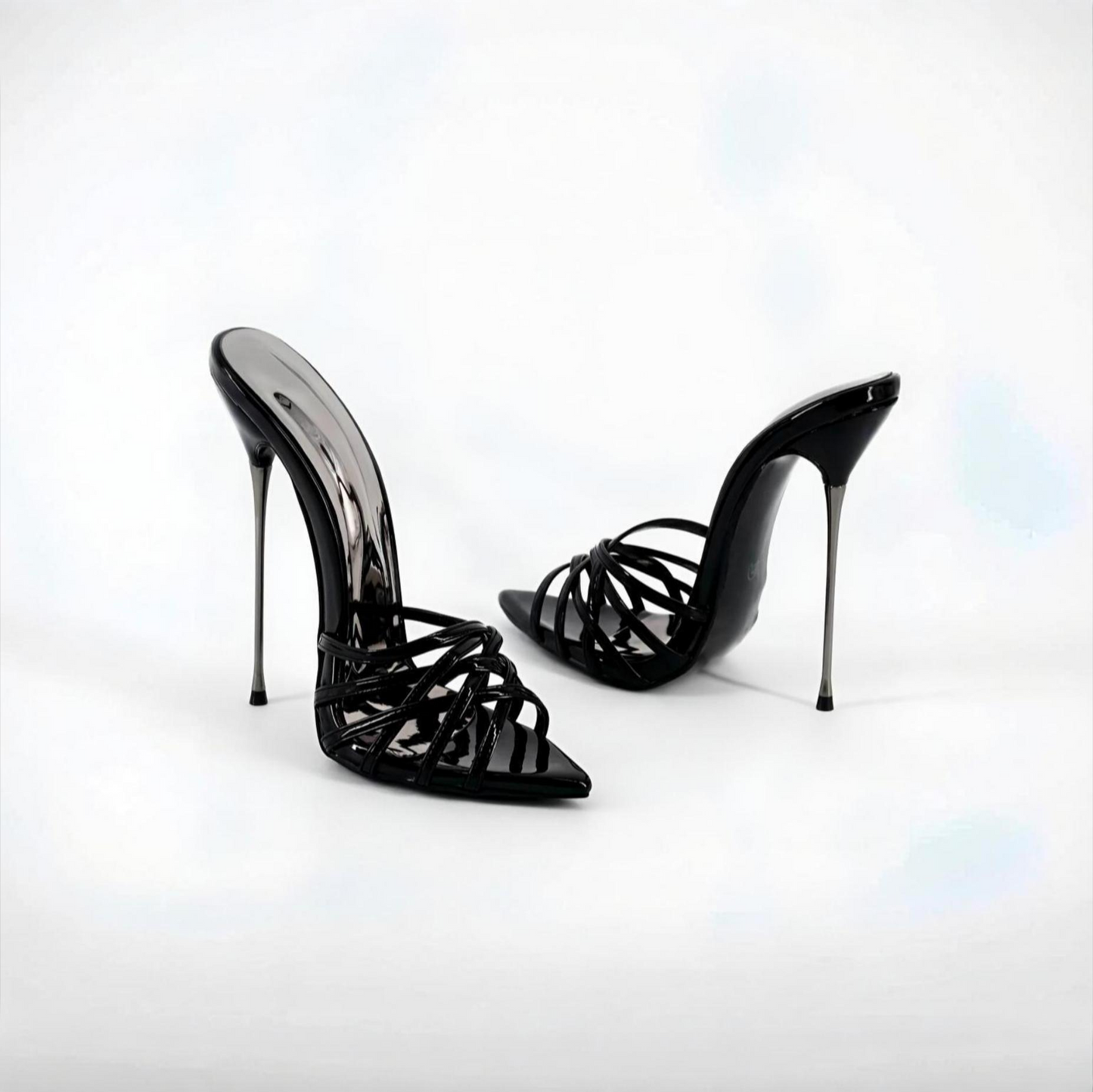 Ultradünne Sandalen mit Stilettoabsatz aus Metall, 13 cm oder 16 cm