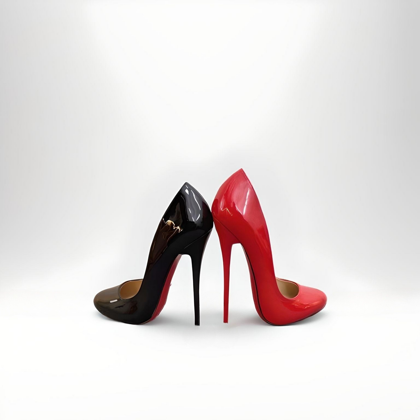 Patent round toe stiletto pointed pumps 16cm 6"
