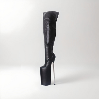 Bottes fétichistes à talon en métal extrême 30 cm