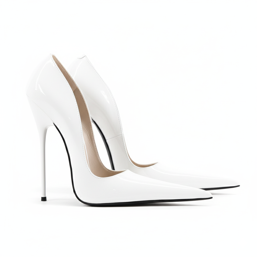 Extreme pointy toe real leather stiletto pumps 12-16cm high heels