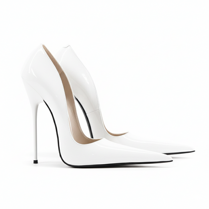 Extreme pointy toe real leather stiletto pumps 12-16cm high heels