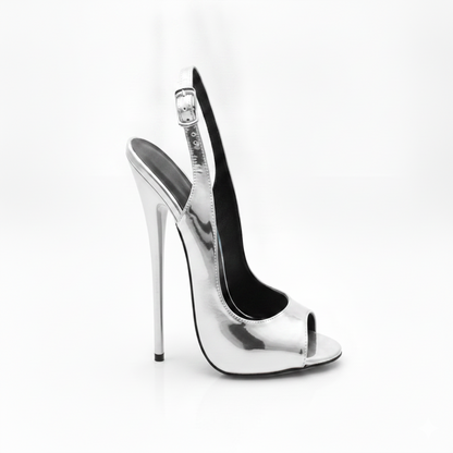 Peep toe high heel stiletto slingback pumps