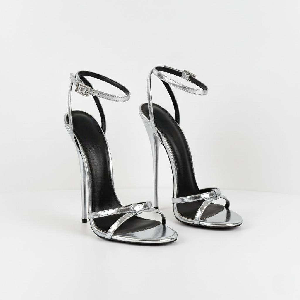 Cross Strap Ultra Stiletto Sandals - High Heels 16cm