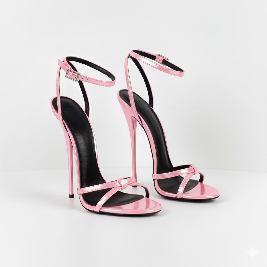 Cross Strap Ultra Stiletto Sandals - High Heels 16cm
