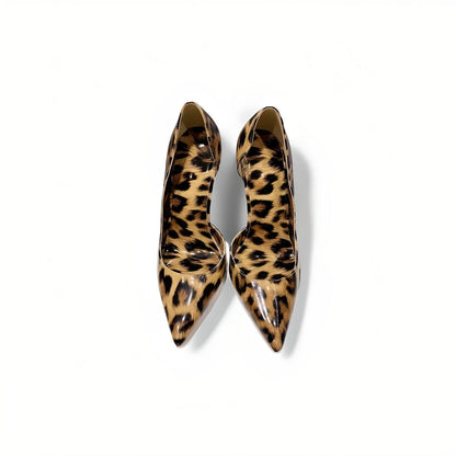 D'Orsay animal print stiletto pumps