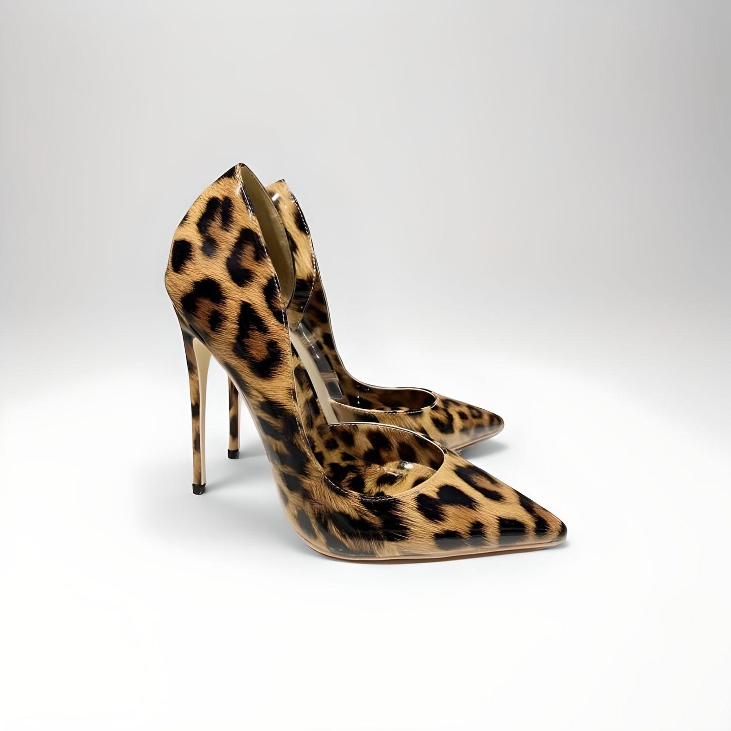 D'Orsay animal print stiletto pumps