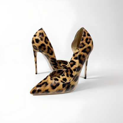 D'Orsay animal print stiletto pumps