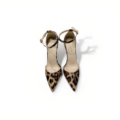 D'Orsay stiletto sandals animal print